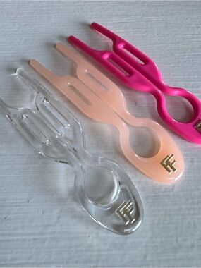 Fiona Franchimon No 1 Hairpin Trio - Transparent, Rose, Strawberry Pink